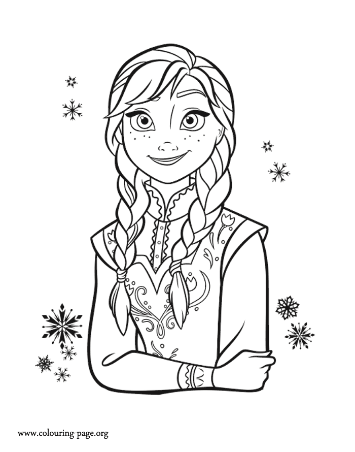 Frozen Princess Anna Coloring Page Pages