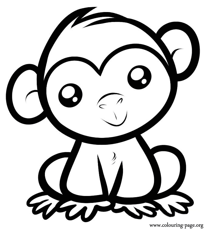 monkeys-a-cute-baby-monkey-sitting-coloring-page