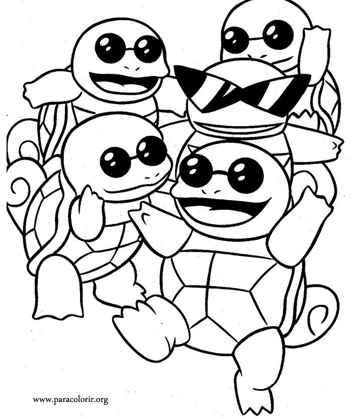Pokémon - Squirtle Squad coloring page