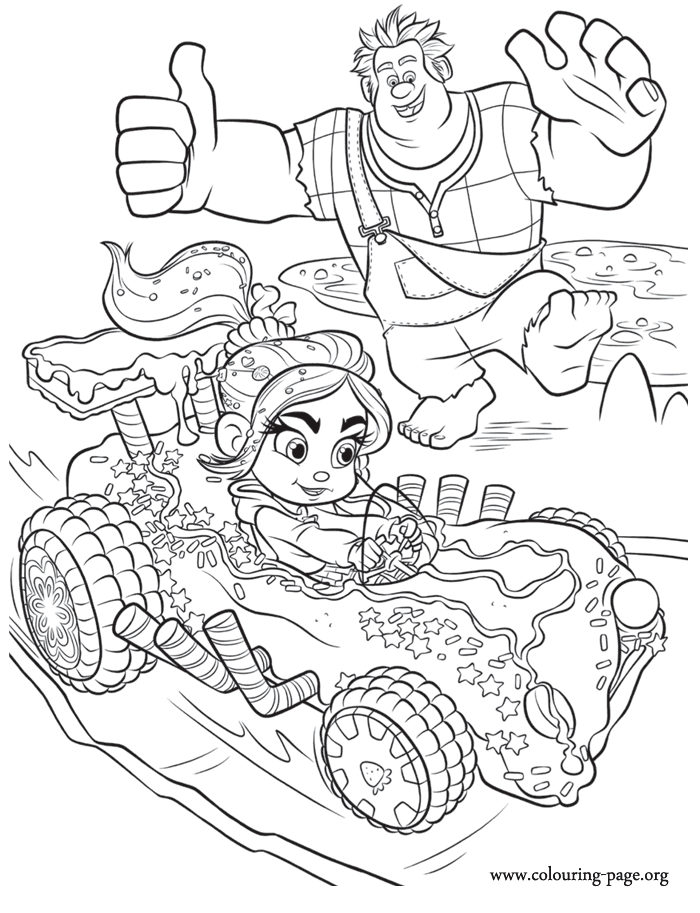 Wreck-It Ralph - Wreck-It Ralph cheering for Vanellope coloring page
