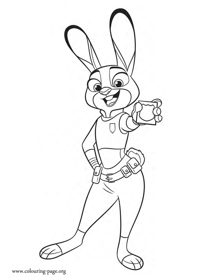 Zootopia - Judy Hopps, a rabbit coloring page