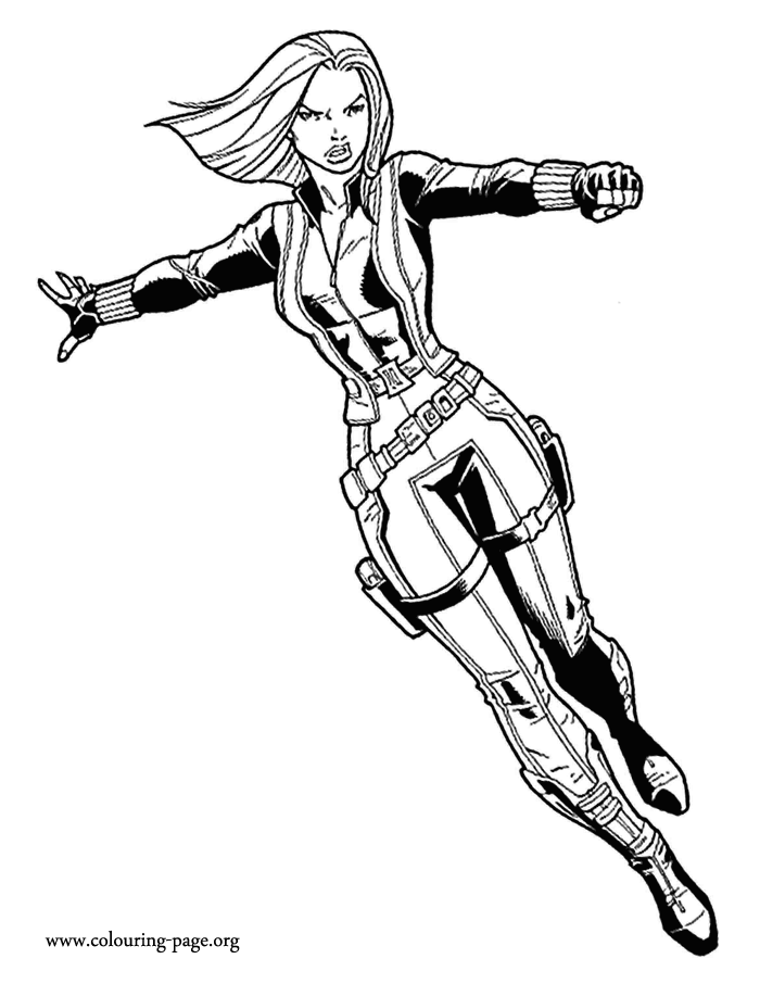 Captain America - Black Widow coloring page